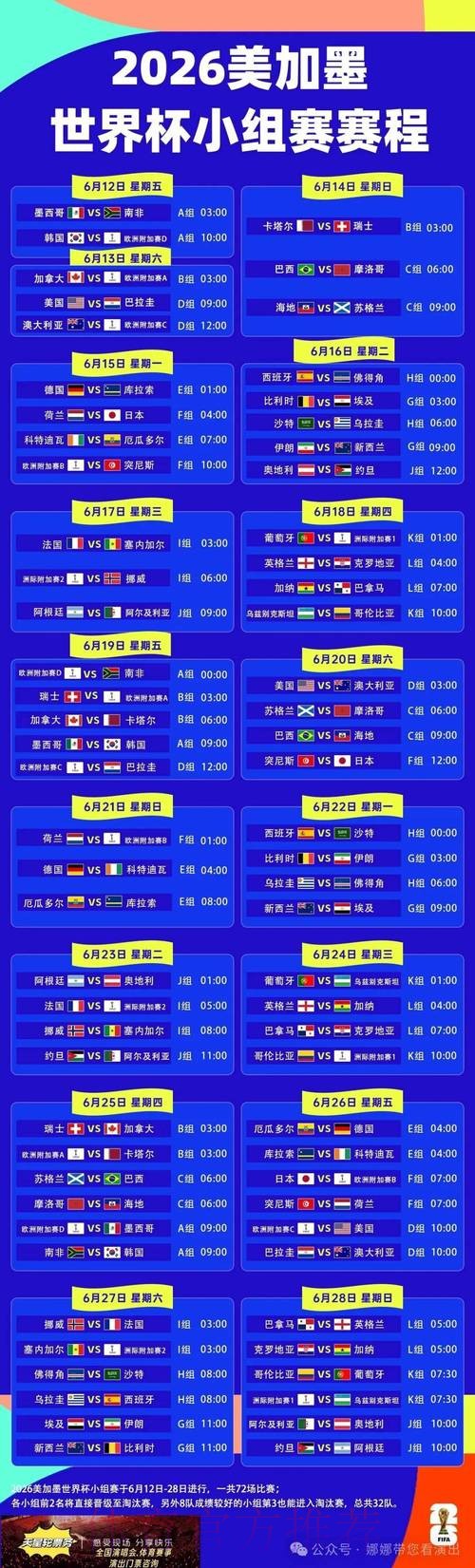 2026世界杯完整赛程官方发布比赛时间表怎么看 2026世界杯完整赛程官方发布比赛时间表怎么看